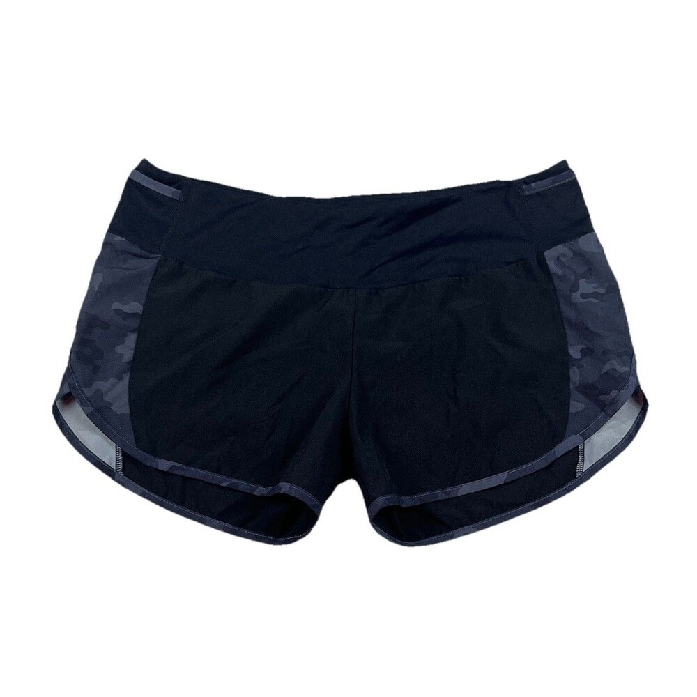 Zyia Active Shorts Womens XL 3" Lined Running Gray Blue Stretch Mid Rise Gym